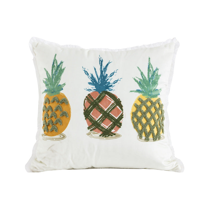 Velvet Embroidered Throw Pillow Printed Cushion Cover